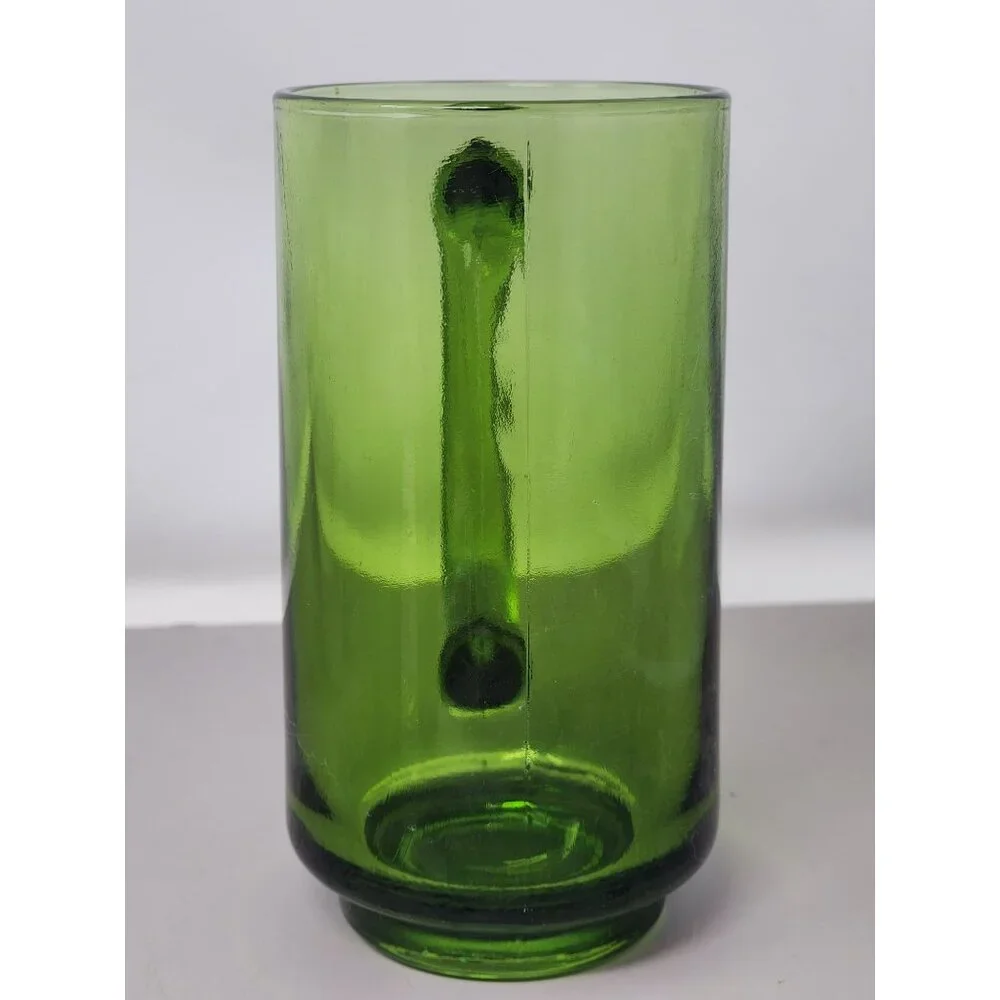 Vintage Emerald Green Glass Beer Mug & Jagermeister 2 Shot Glasses‎ Set
